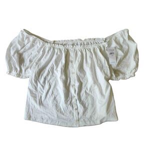 American Eagle White Off Shoulder Top Medium NWT